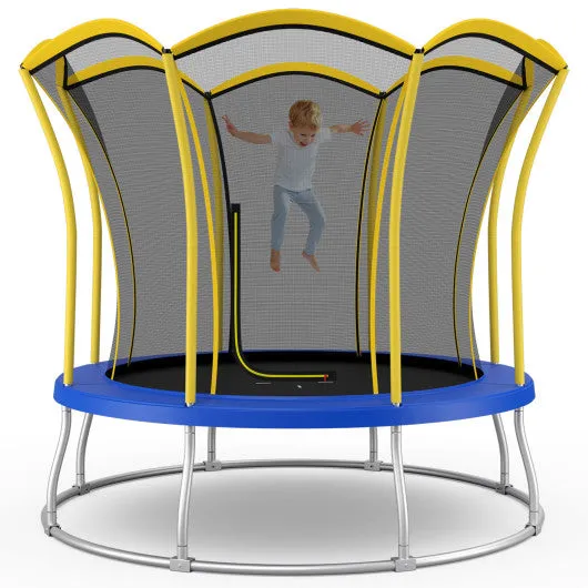 10 Feet Unique Flower Shape Trampoline with Galvanized Steel Frame-Yellow