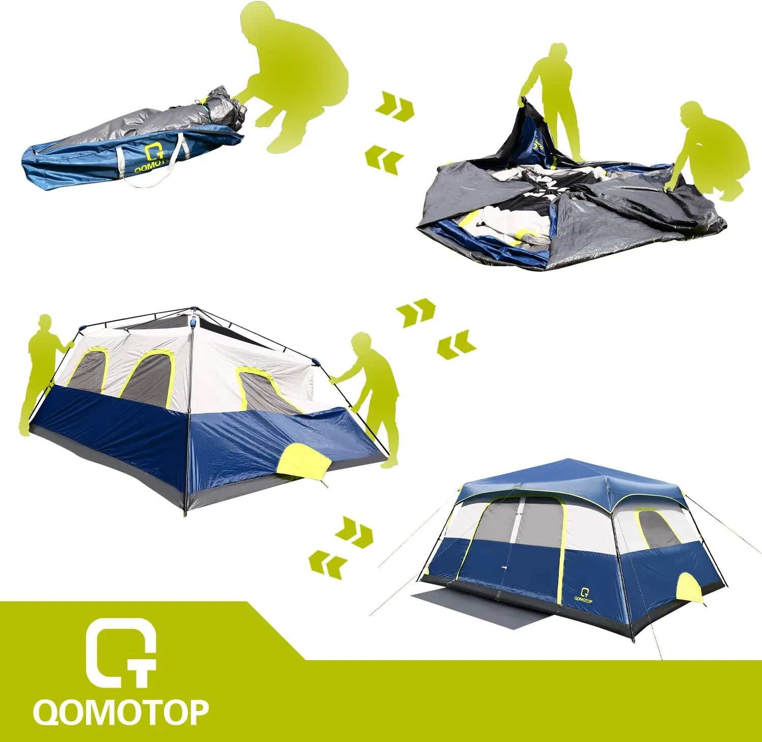 10-Person Instant Tent Equipped with Rainfly and and Power Cord Access Port - Set-Up In Under 60 Seconds!