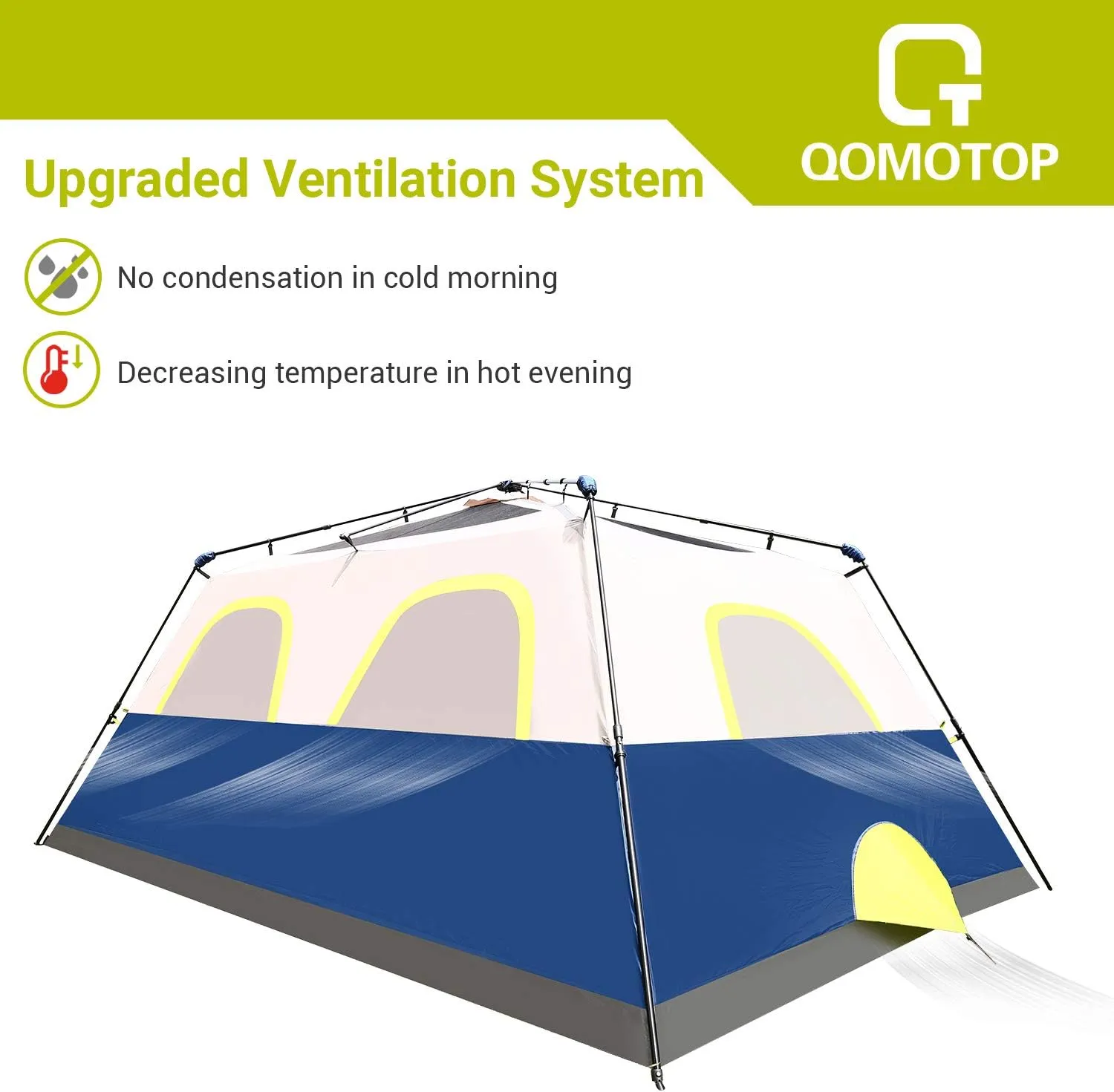 10-Person Instant Tent Equipped with Rainfly and and Power Cord Access Port - Set-Up In Under 60 Seconds!