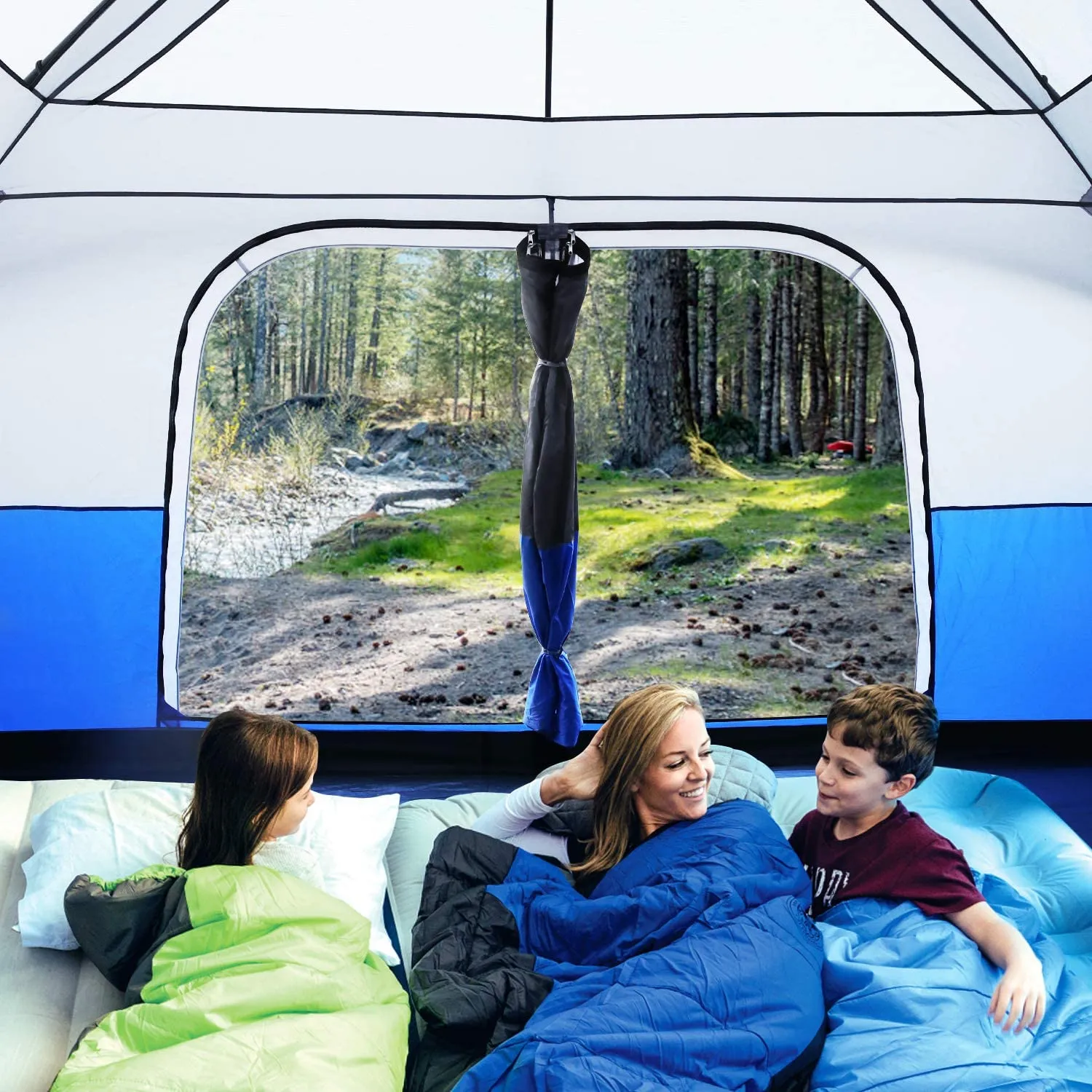 10-Person Instant Tent Equipped with Rainfly and and Power Cord Access Port - Set-Up In Under 60 Seconds!