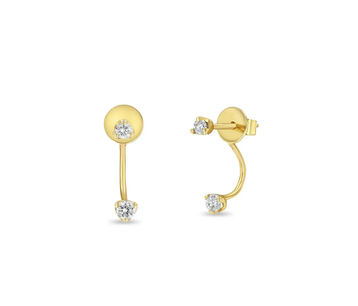 14KT ROUND DIAMOND EAR JACKET