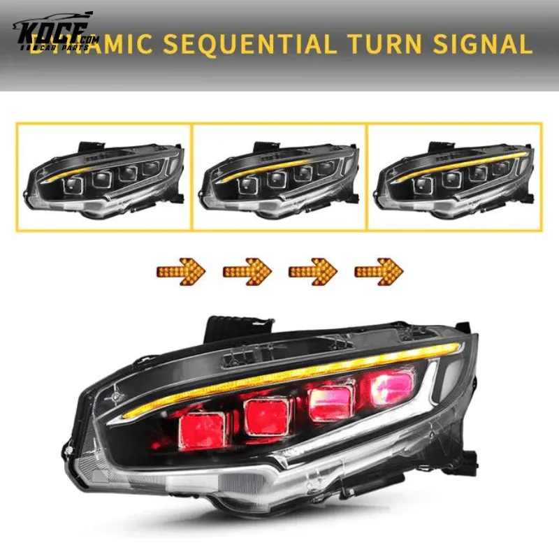 2016-2021 Honda Civic LED Headlights Front Lights Assembly [Sedan, Hatchback, Coupe]