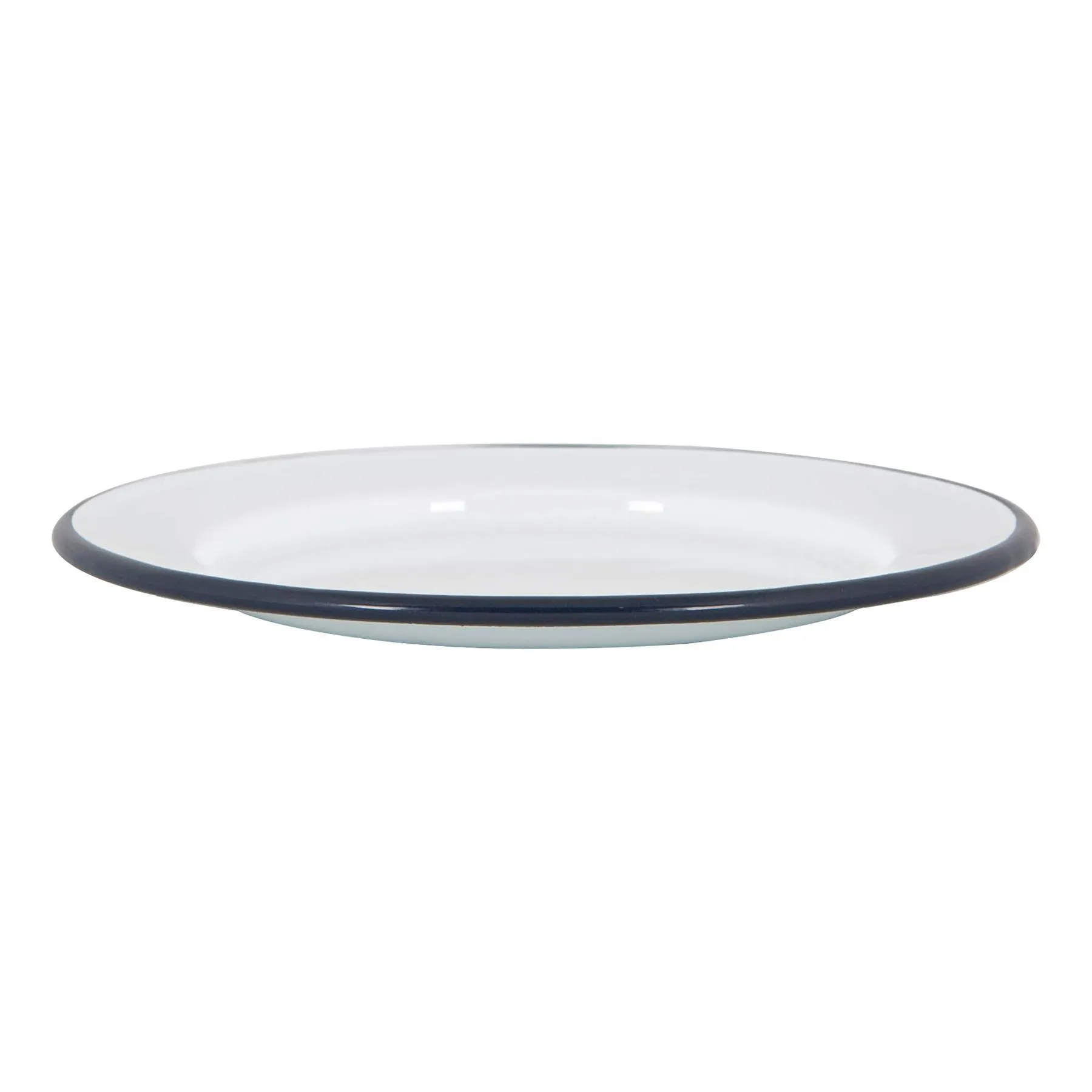 20cm White Enamel Side Plates - Pack of Six - By Argon Tableware