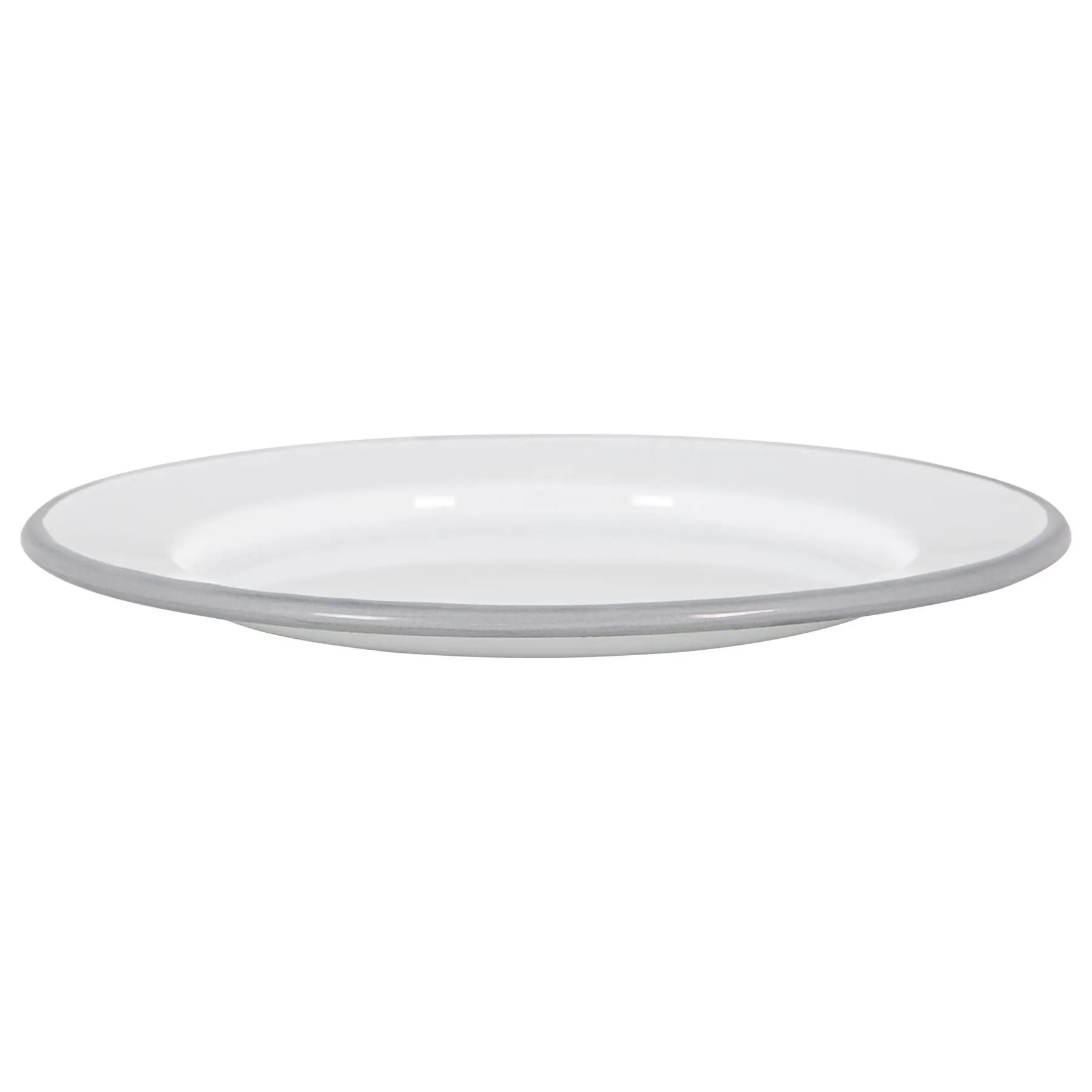 20cm White Enamel Side Plates - Pack of Six - By Argon Tableware