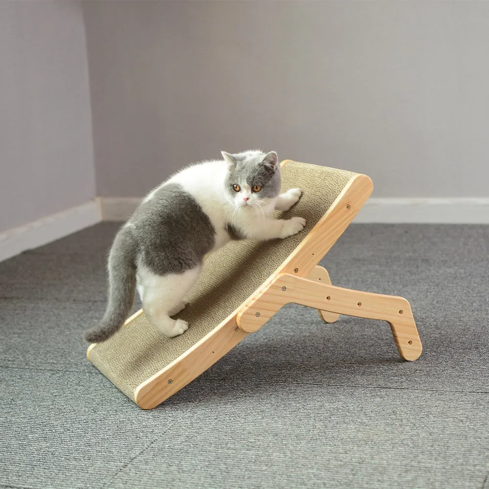 3 in 1 Wooden Cat Scratcher/Lounge Bed/Scratching Post