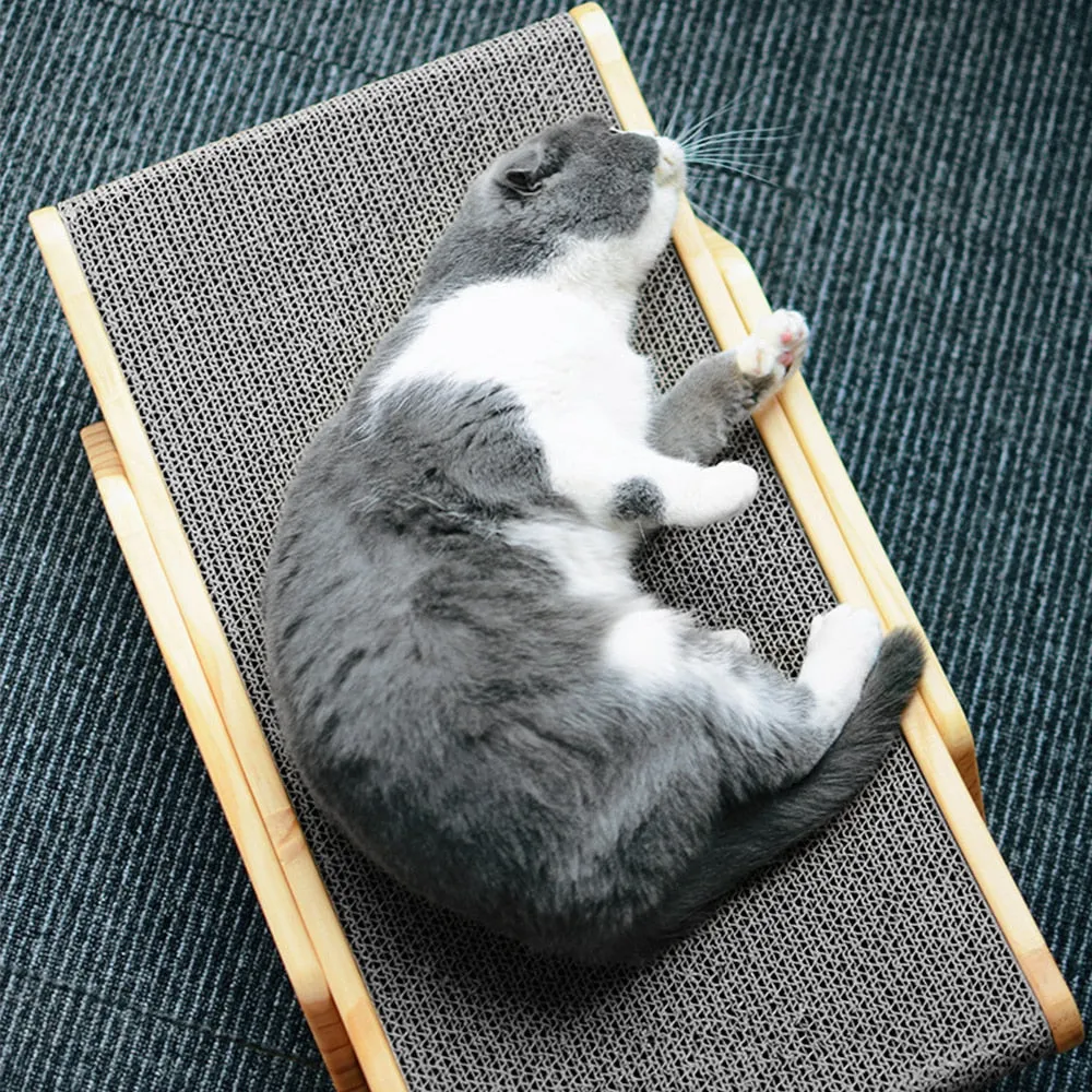 3 in 1 Wooden Cat Scratcher/Lounge Bed/Scratching Post