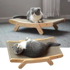 3 in 1 Wooden Cat Scratcher/Lounge Bed/Scratching Post