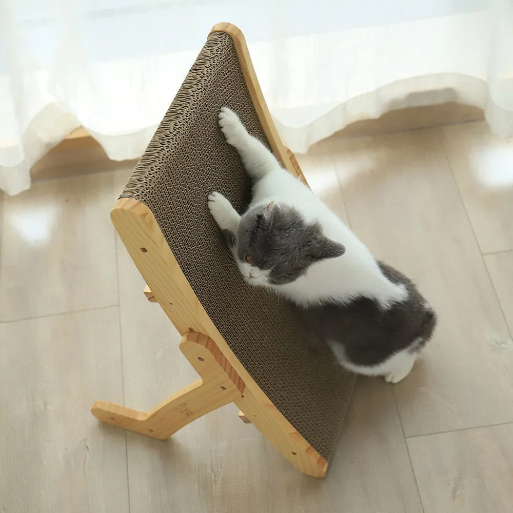 3 in 1 Wooden Cat Scratcher/Lounge Bed/Scratching Post