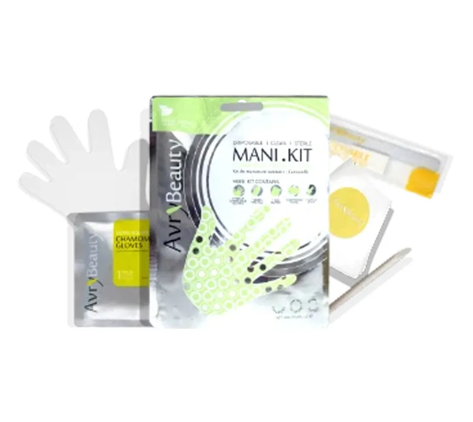 Avry Beauty All-In-One Disposable MANI Kit with Chamomile Gloves