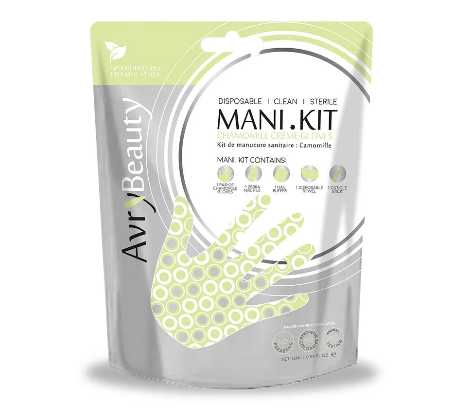 Avry Beauty All-In-One Disposable MANI Kit with Chamomile Gloves