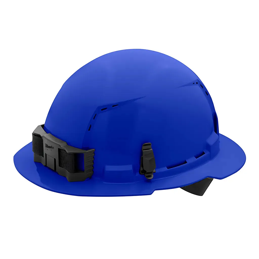 Blue Full Brim Vented Hard Hat w/4pt Ratcheting Suspension - Type 1, Class C