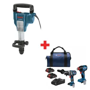 Bosch DH1020VC Demolition Hammer W/ FREE GXL18V-227B25 18V 2-Tool Combo Kit