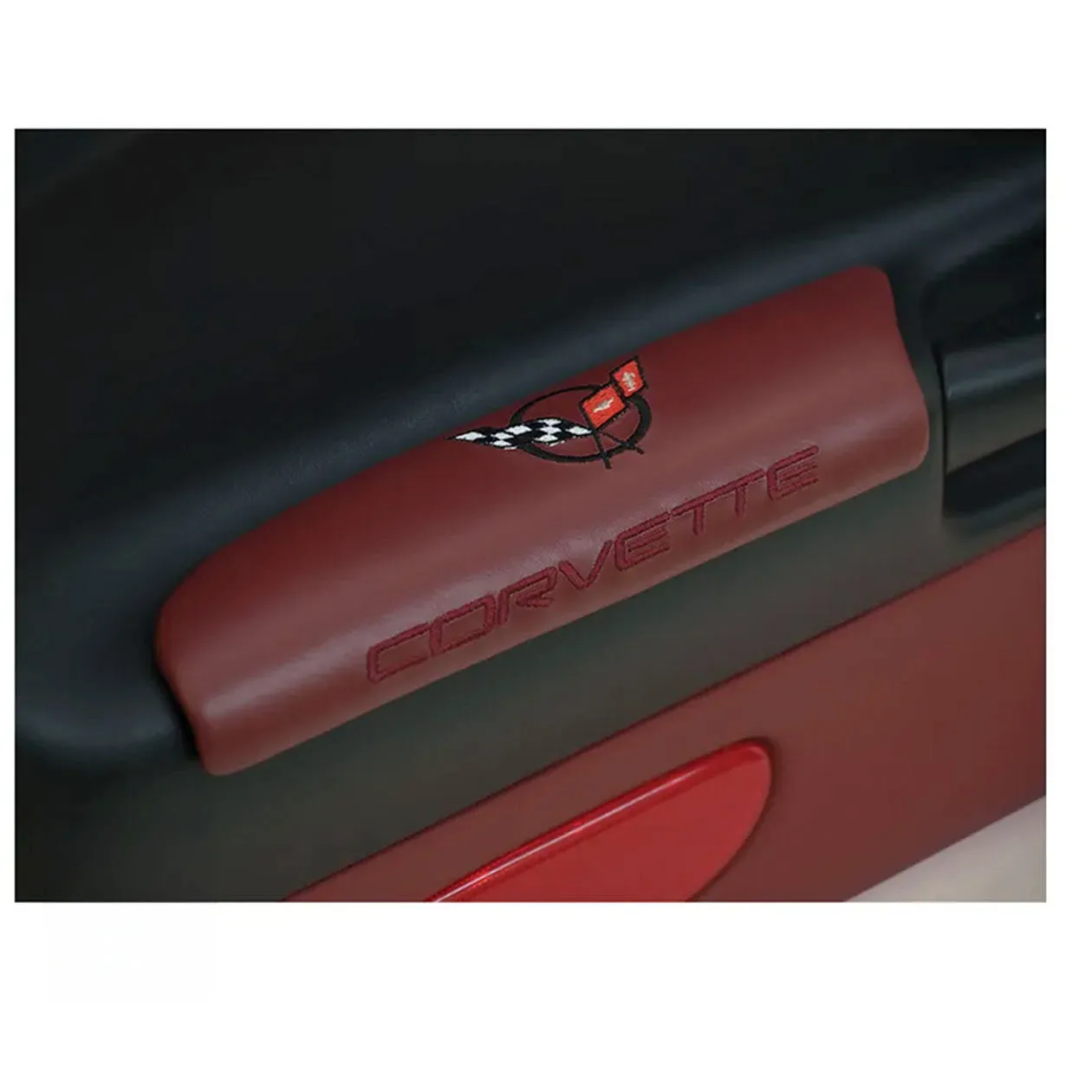 C5 Corvette Embroidered Leather Arm Rest Pads