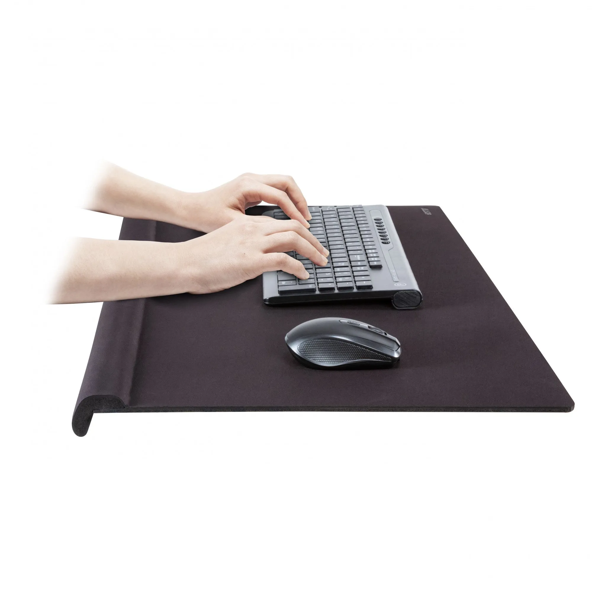 Giant Mousepad / Deskpad with Cushioned Wrist Rest Edge and Mousing Surface