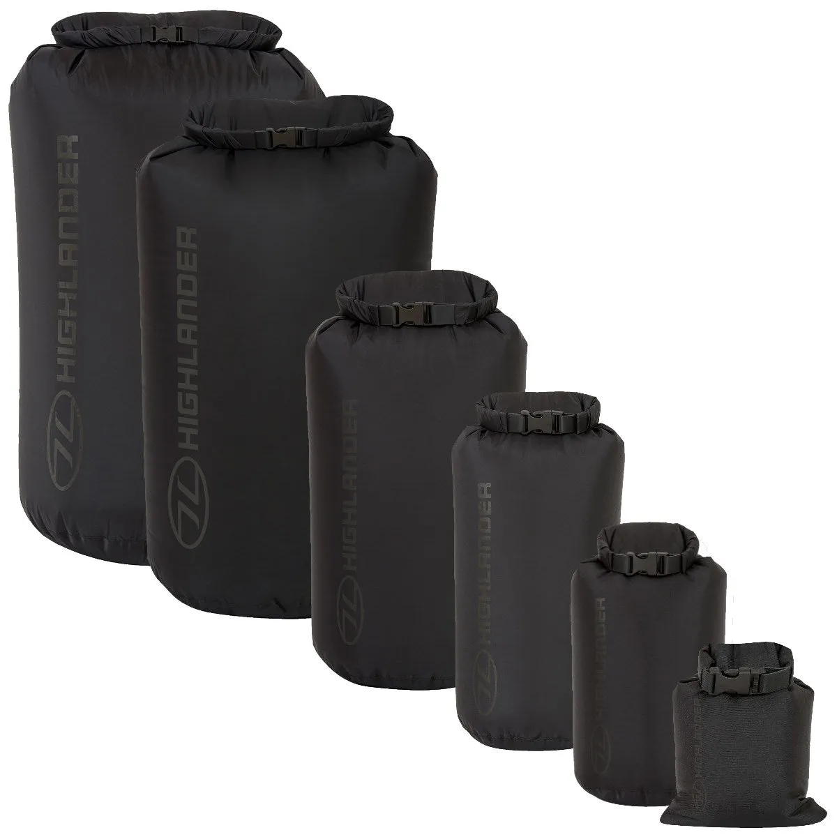 Highlander Black Waterproof Dry Bags 1-140L