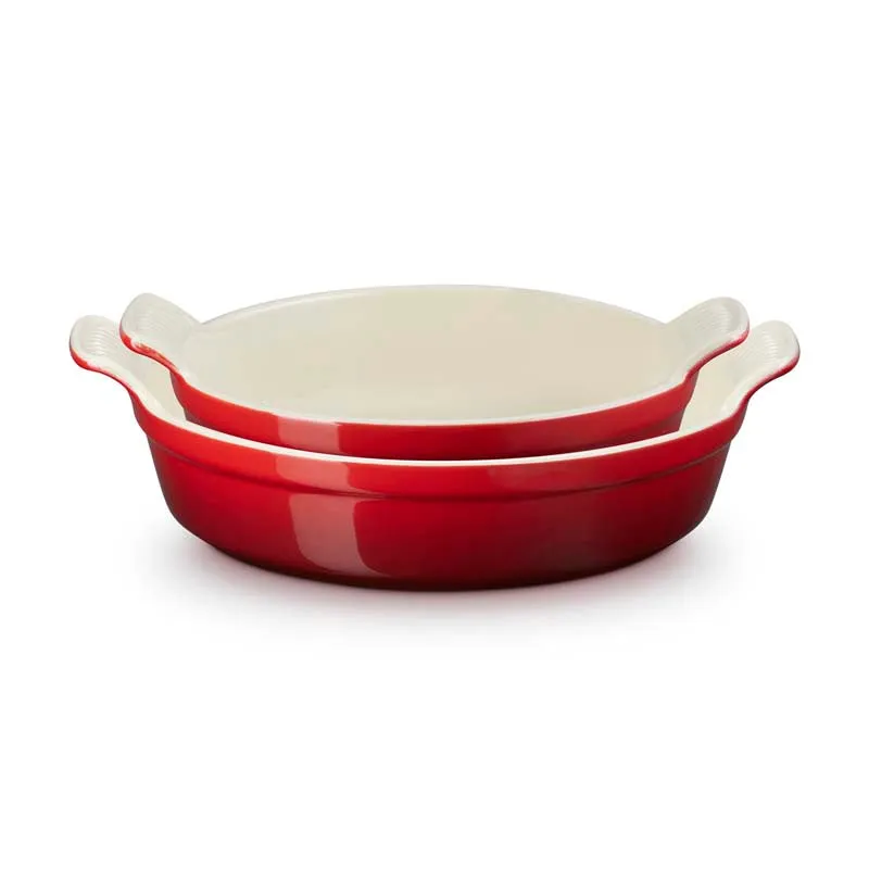 Le Creuset Stoneware Round Baking Dish Set 20cm & 24cm