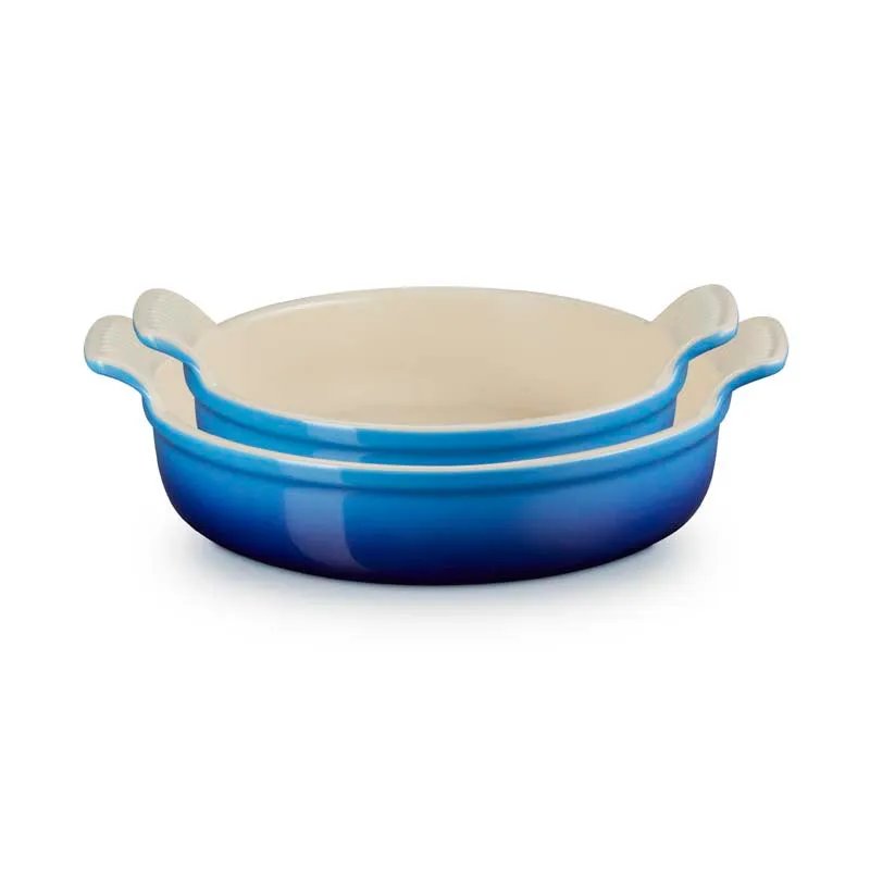 Le Creuset Stoneware Round Baking Dish Set 20cm & 24cm