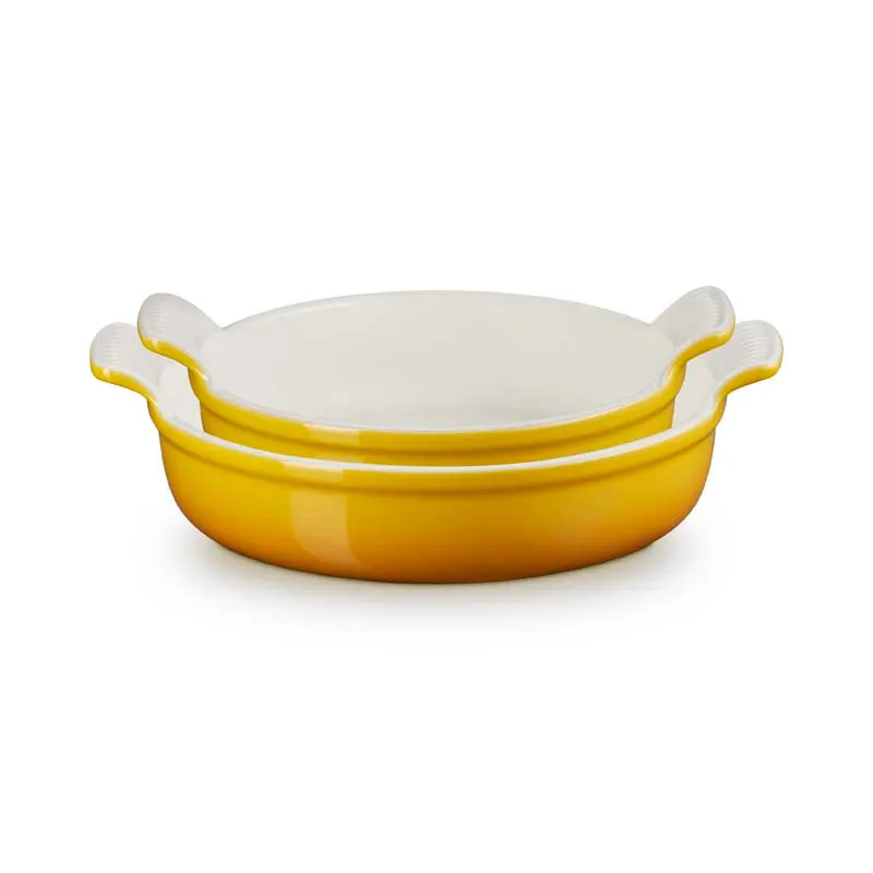 Le Creuset Stoneware Round Baking Dish Set 20cm & 24cm