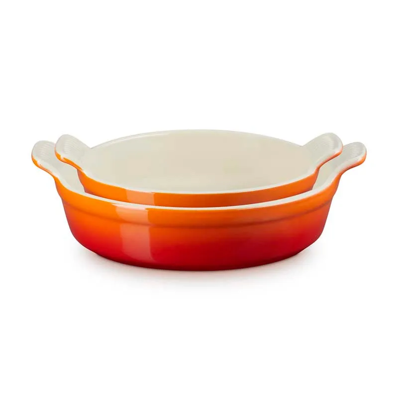 Le Creuset Stoneware Round Baking Dish Set 20cm & 24cm