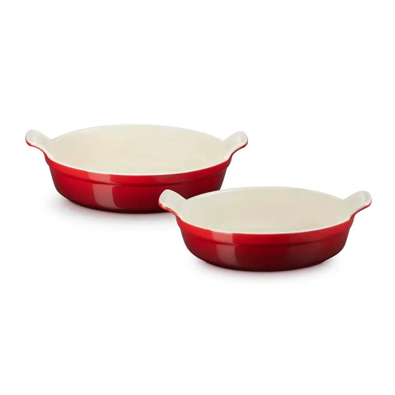 Le Creuset Stoneware Round Baking Dish Set 20cm & 24cm