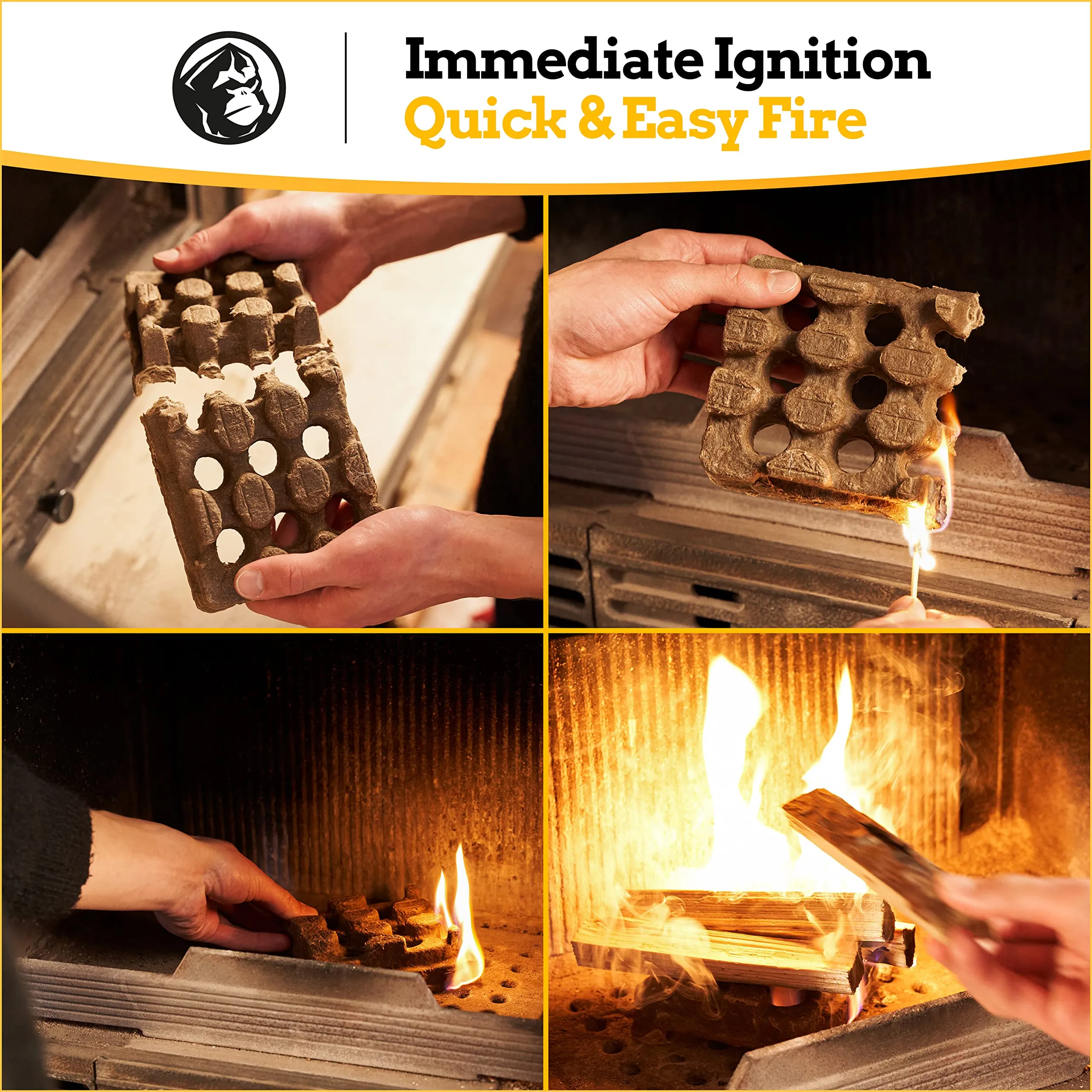 Mountain Grillers Natural Firelighters - Fire Starters For Wood Burner Log