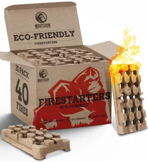 Mountain Grillers Natural Firelighters - Fire Starters For Wood Burner Log