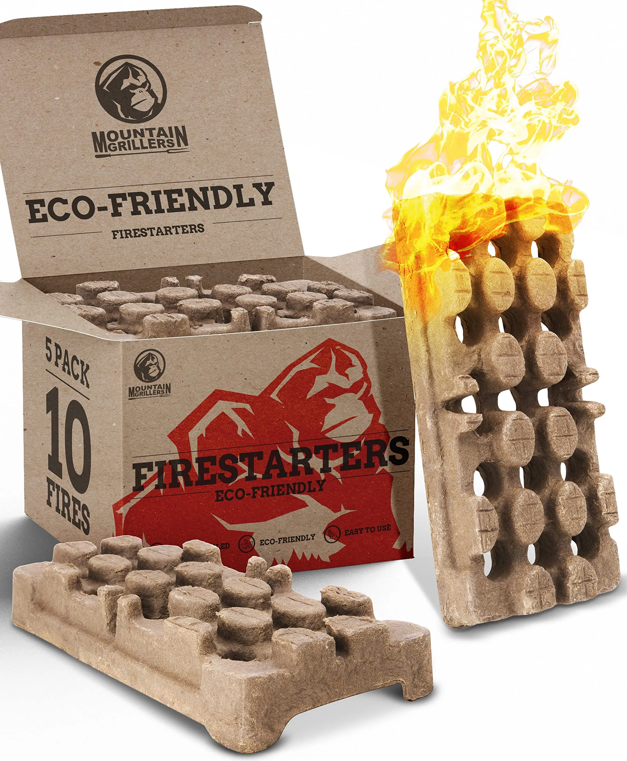 Mountain Grillers Natural Firelighters - Fire Starters For Wood Burner Log