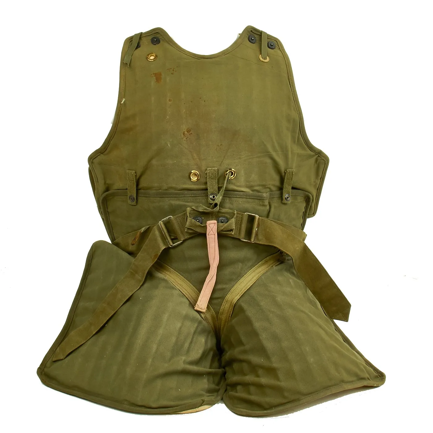 Original U.S. WWII USAAF Complete M1 Flak Vest with M5 Leg & Groin Armor for Seated Personnel