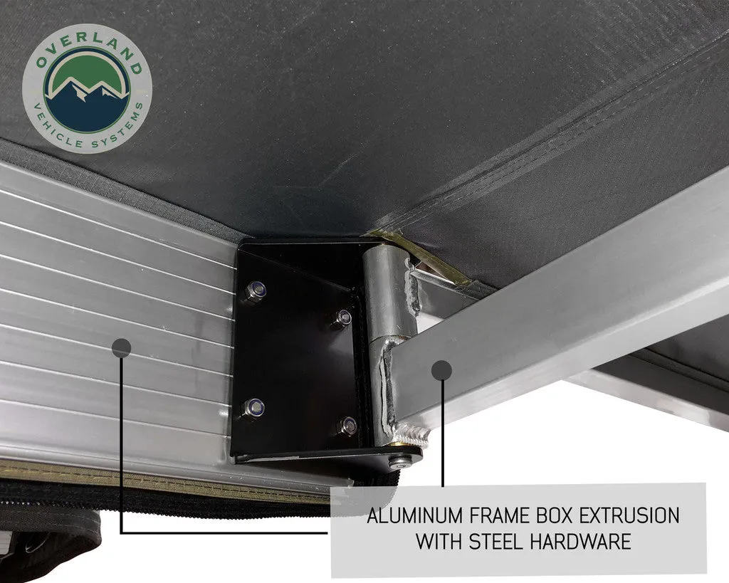 Overland Vehicle Systems 180 Awning with Bracket Kit for Mid - High Roofline Vans