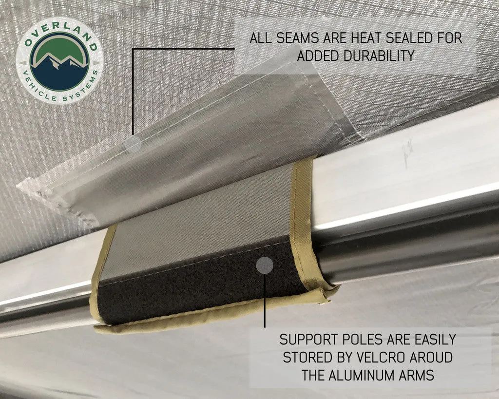 Overland Vehicle Systems 180 Awning with Bracket Kit for Mid - High Roofline Vans