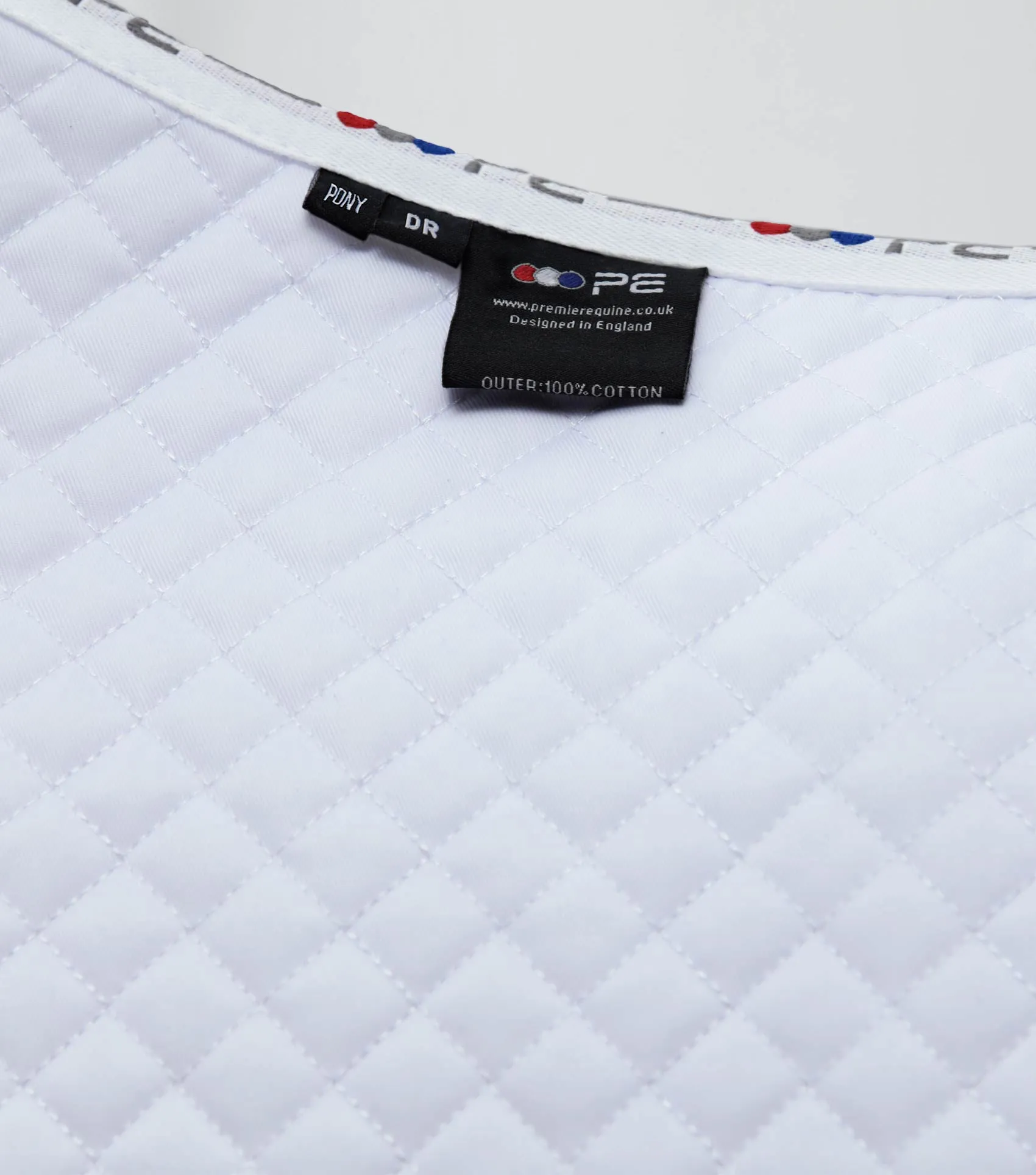 Pony Plain Cotton Dressage Square White