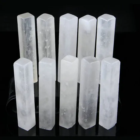 POPSICLE -  White Cuboid Shaped Oriental Signature Seal Stone