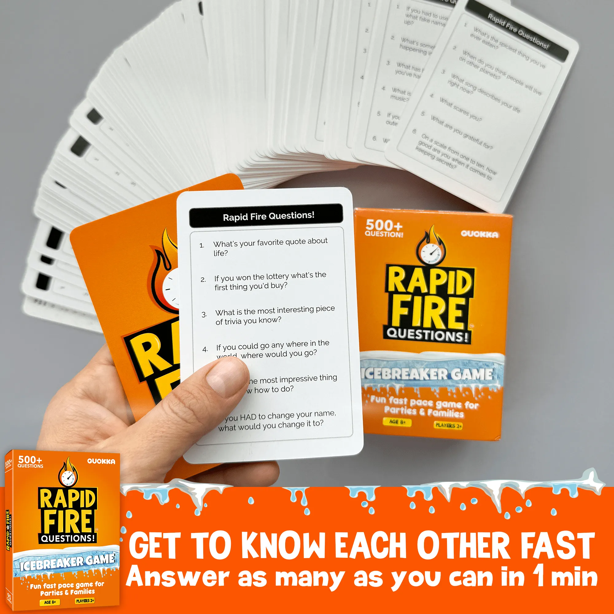 Rapid Fire Questions Kids & Family Card Quiz Game