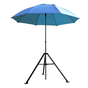 Revco Black Stallion Blue FR Industrial Umbrella with Stand (UB250-BLU)