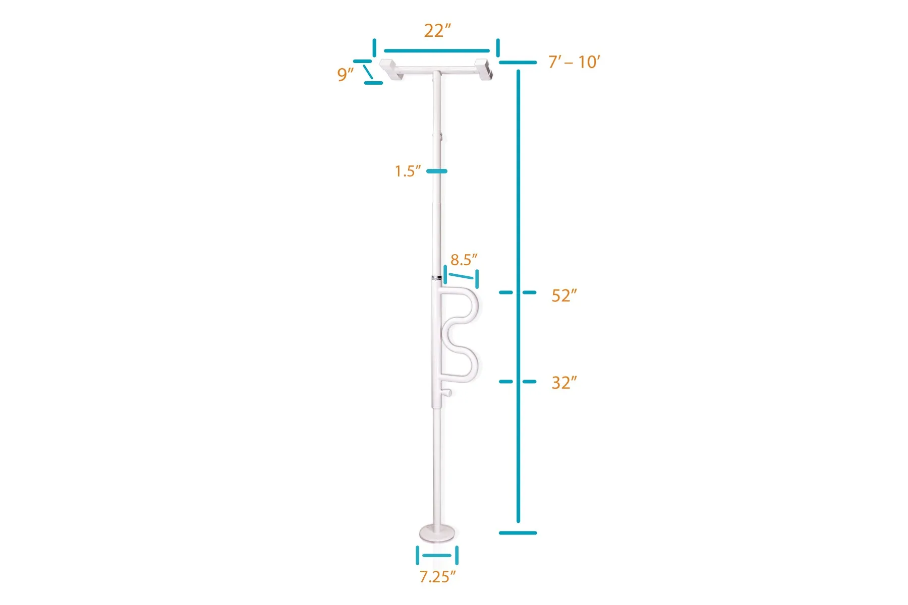 Security Pole and Curve Grab Bar