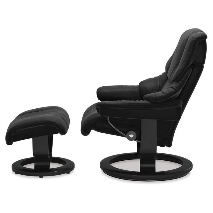 Stressless® Reno Large Leather Recliner - Classic Base (Paloma Black)