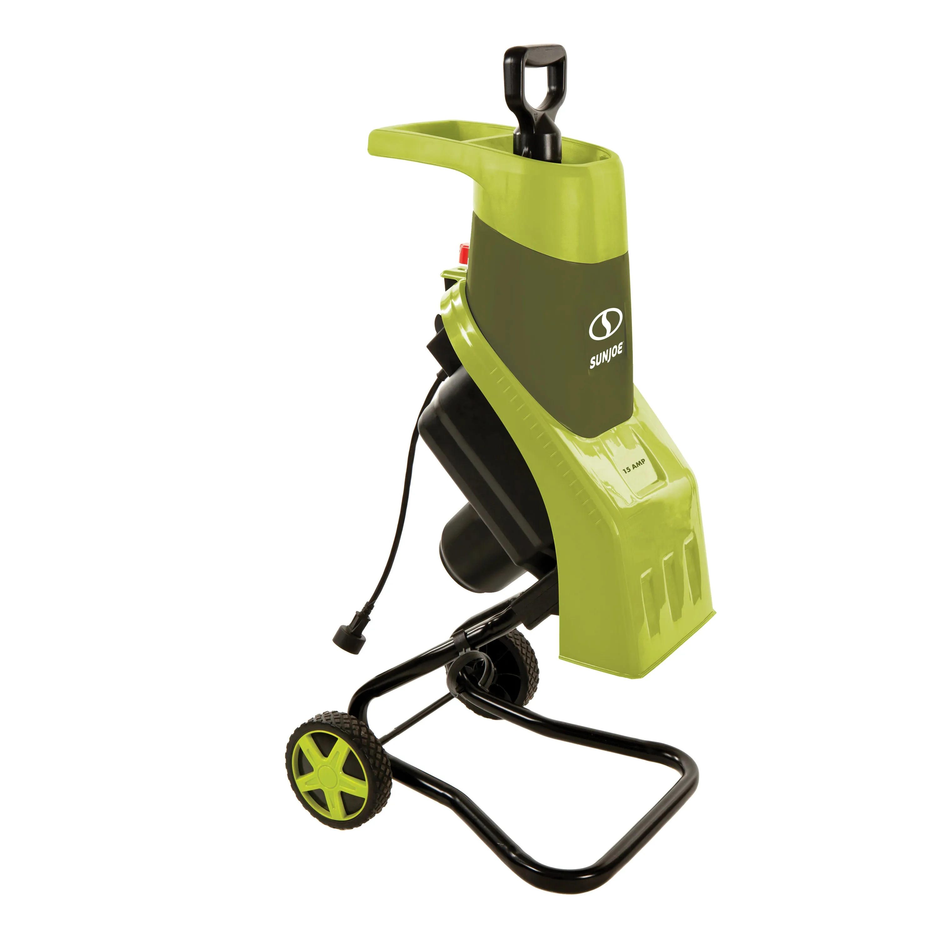 Sun Joe CJ602E Electric Wood Chipper | 17:1 Reduction | 15-Amp | 1.57-inch Max Cutting Diameter (Green)