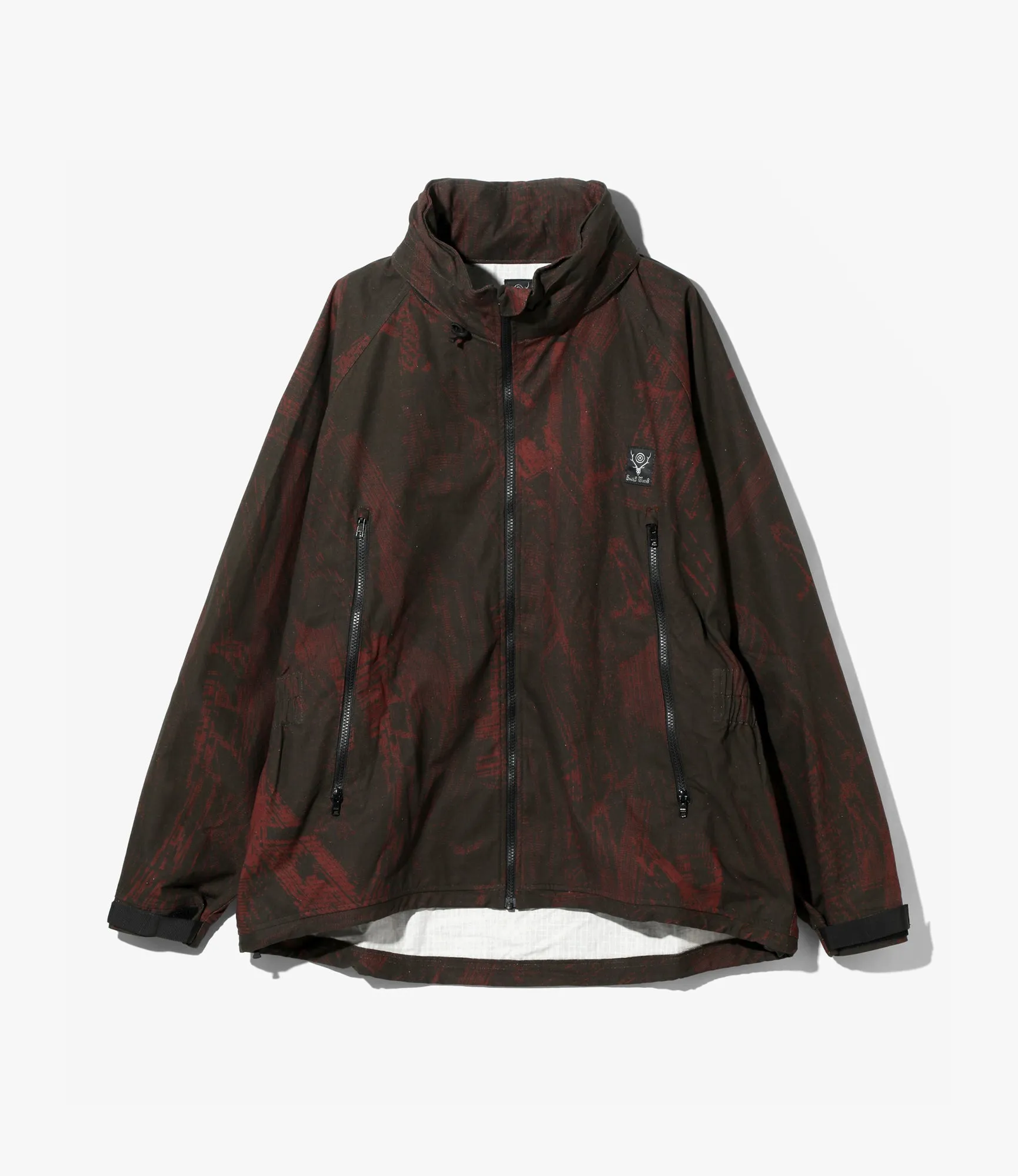 Weather Effect Jacket – Black/Red 'Purge' Print Ripstop