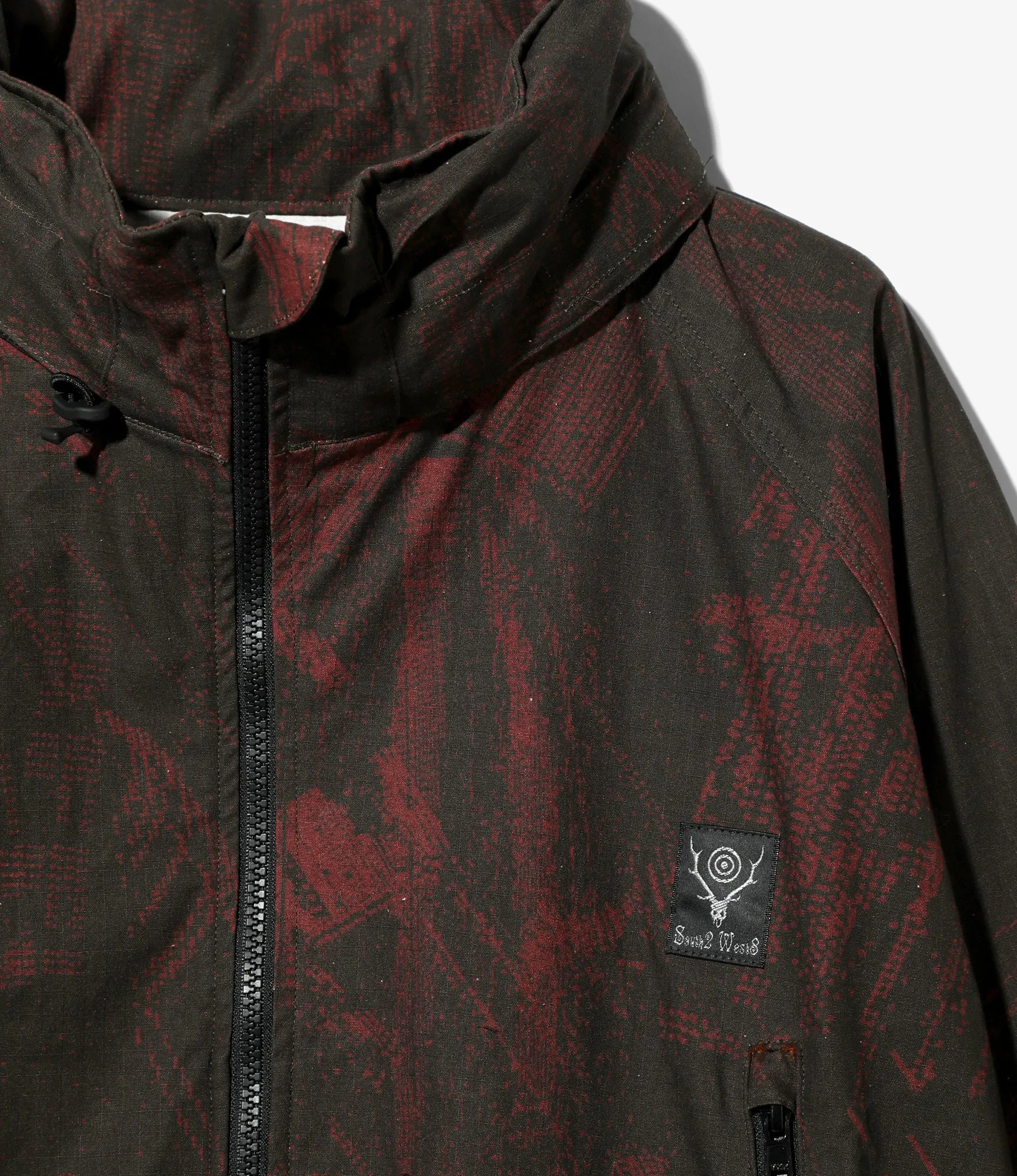 Weather Effect Jacket – Black/Red 'Purge' Print Ripstop